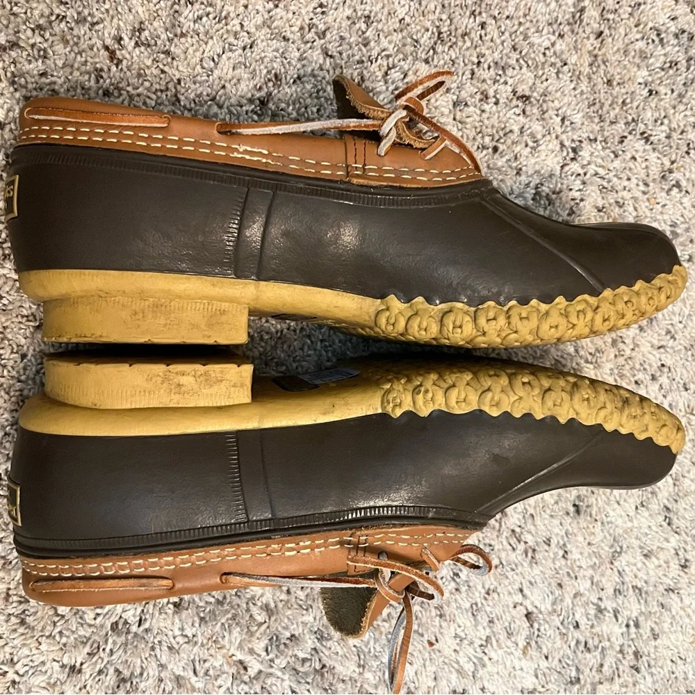 L.L. Bean Brown and Tan Waterproof Duck Boots - Moc